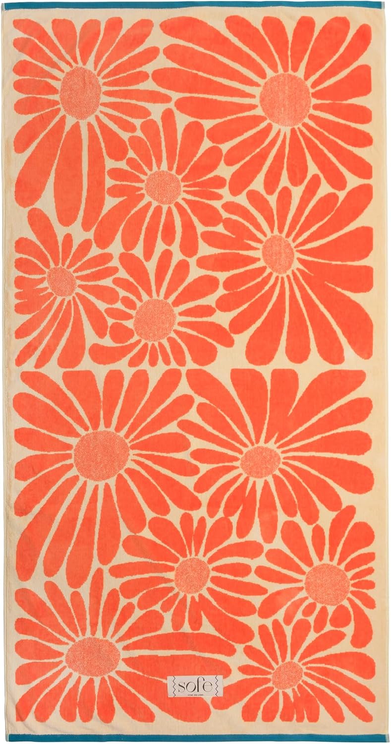 Velour-Finish Large Beach Towel – 2-Pack (35 x 70 inches)