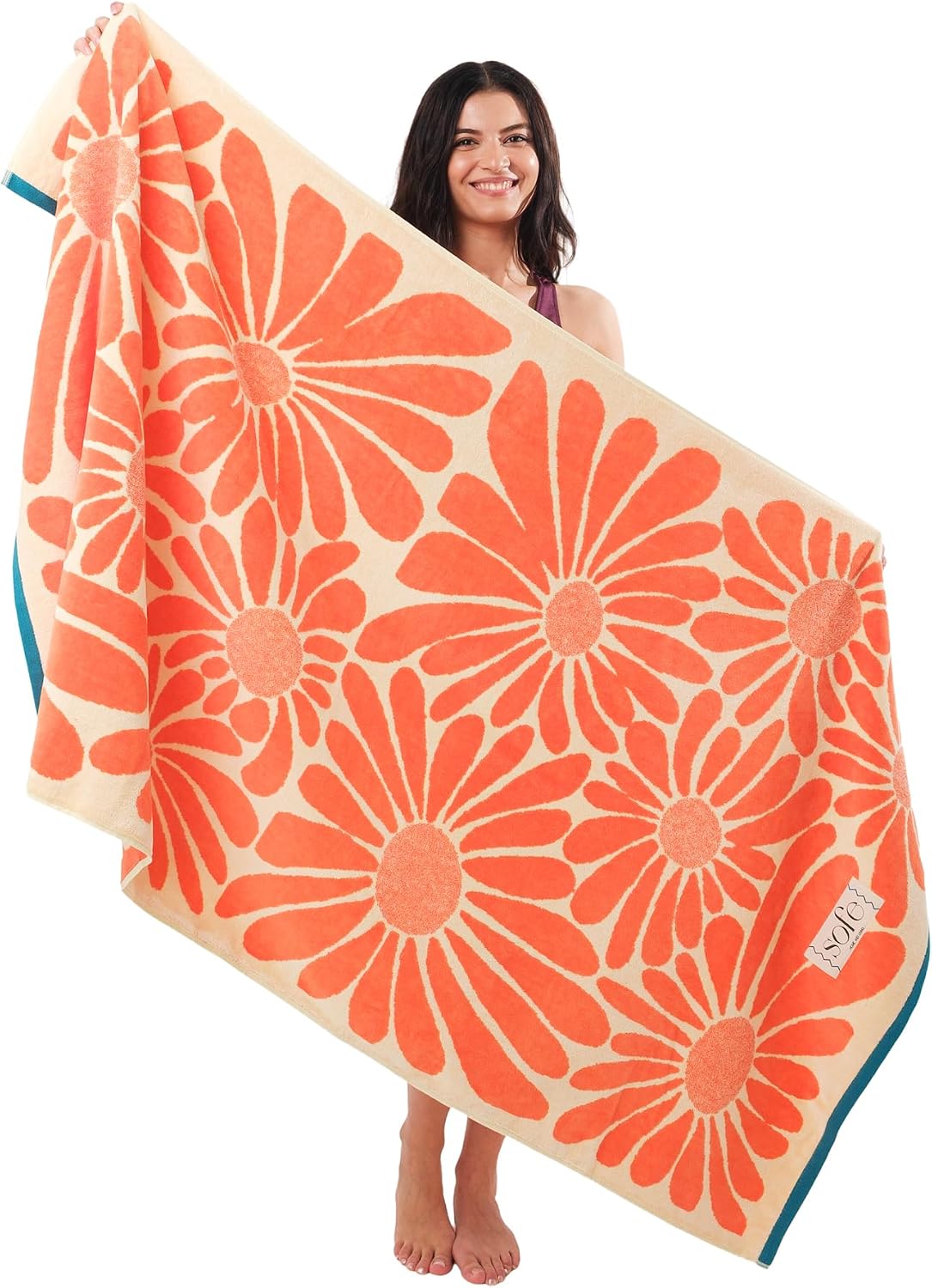 Velour-Finish Large Beach Towel – 2-Pack (35 x 70 inches)