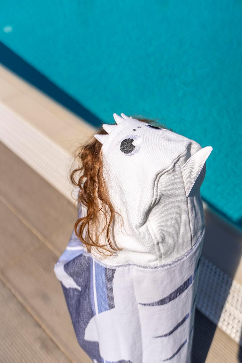 Children's Hooded Beach Poncho Towel (Shark Design)