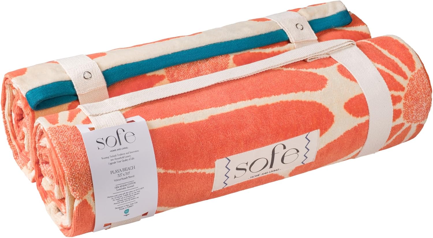 Velour-Finish Large Beach Towel – 2-Pack (35 x 70 inches)
