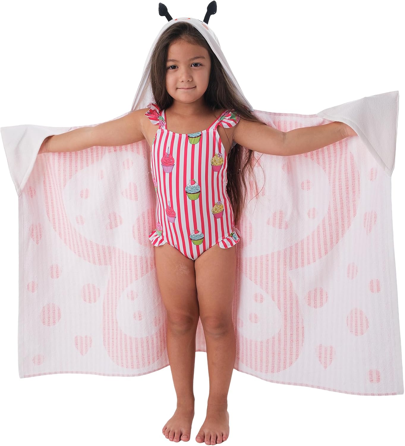 Children's Hooded Beach Poncho Towel (Butterfly Pattern)