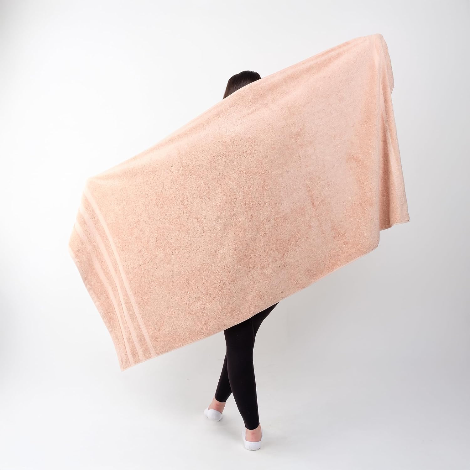 Luxury Turkish Cotton Bath Towels (Set of 4, Pale Pink)