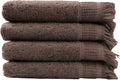 Luxury Hand Towels, 4-Pack, Coffee Brown (16 x 28 inches)