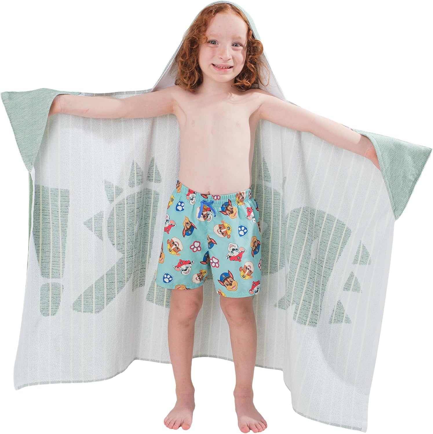 Children's Hooded Beach Poncho Towel (Dinosaur Design)