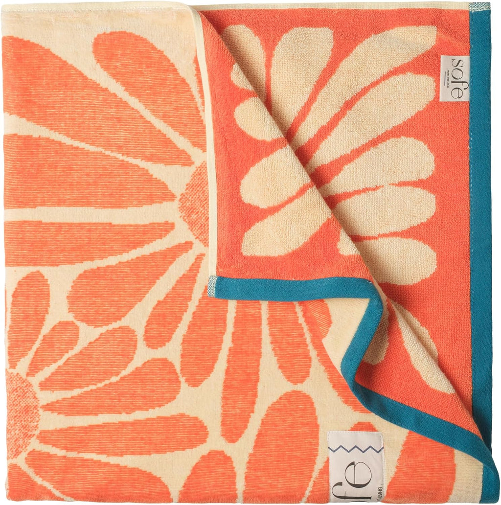 Velour-Finish Large Beach Towel – 2-Pack (35 x 70 inches)