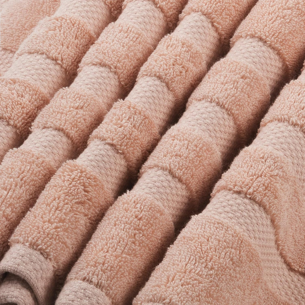 Luxury Turkish Cotton Bath Towels (Set of 4, Pale Pink)