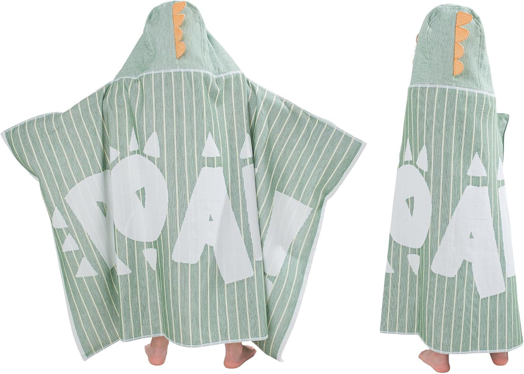 Children's Hooded Beach Poncho Towel (Dinosaur Design)