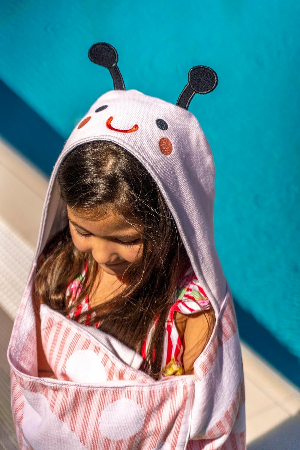 Children's Hooded Beach Poncho Towel (Butterfly Pattern)