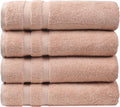Luxury Turkish Cotton Bath Towels (Set of 4, Pale Pink)