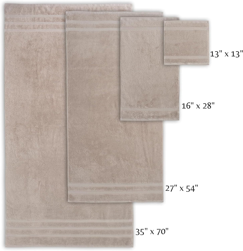 Luxury Pure Cotton Turkish Bath Towels (Set of 4, Sand)