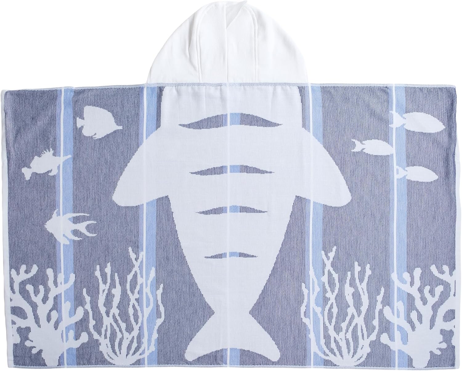 Children's Hooded Beach Poncho Towel (Shark Design)