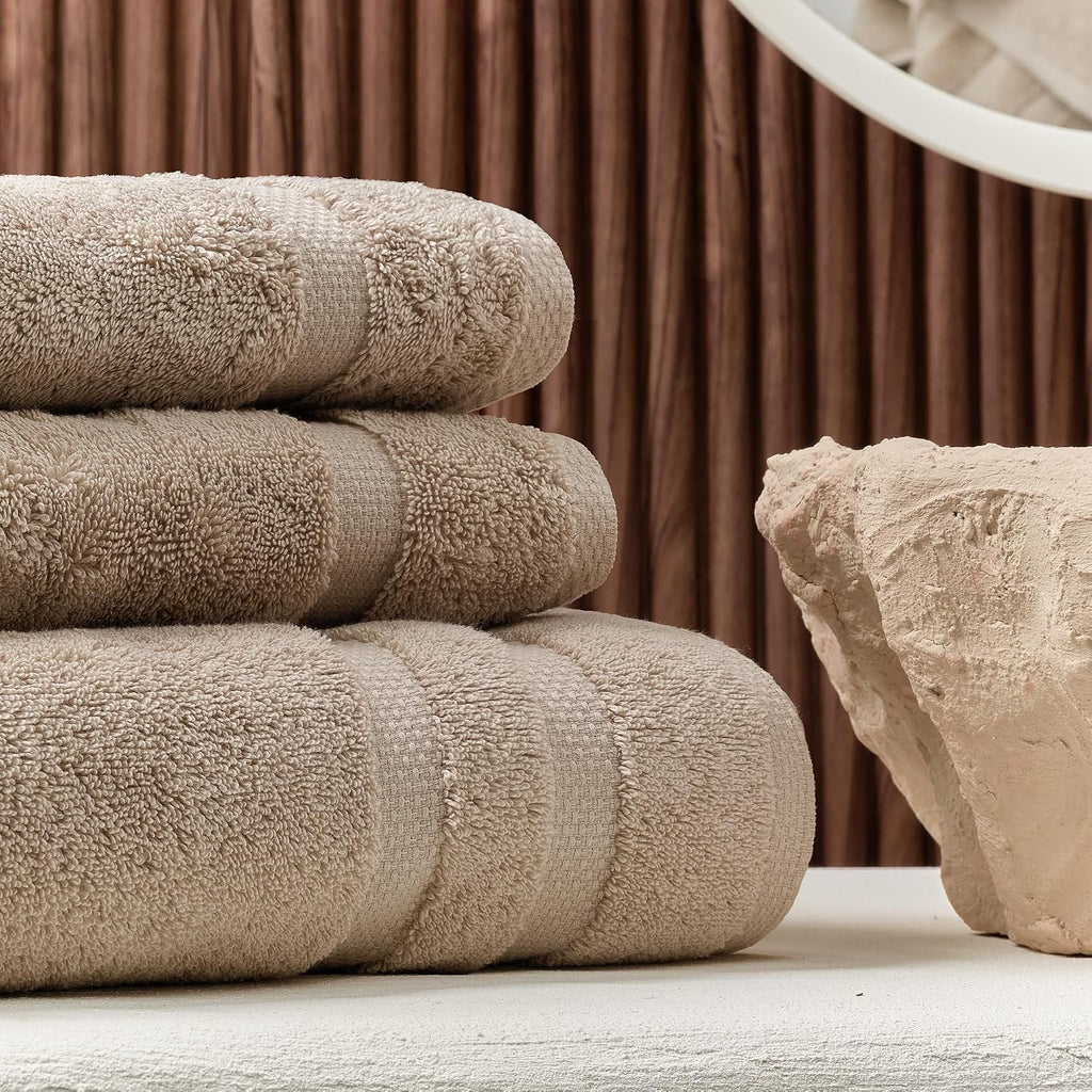 Luxury Pure Cotton Turkish Bath Towels (Set of 4, Sand)