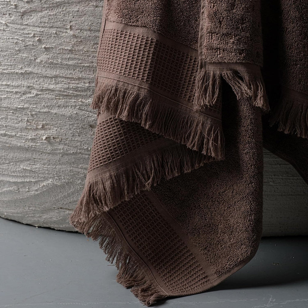 Luxury Hand Towels, 4-Pack, Coffee Brown (16 x 28 inches)
