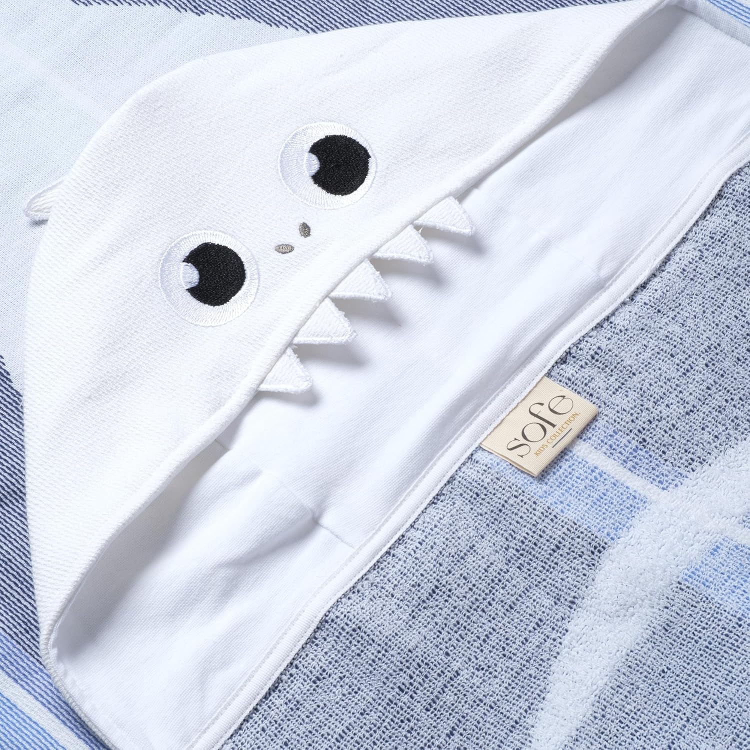 Children's Hooded Beach Poncho Towel (Shark Design)