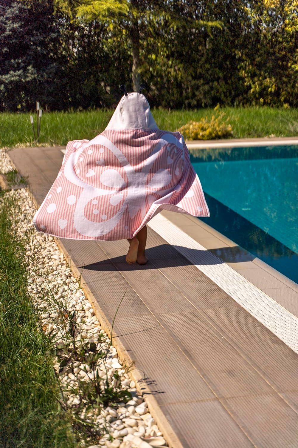 Children's Hooded Beach Poncho Towel (Butterfly Pattern)